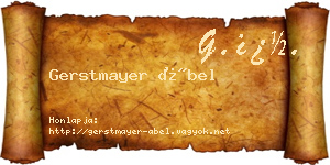 Gerstmayer Ábel névjegykártya